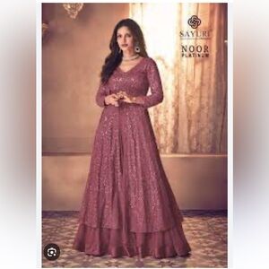 Beautiful long Indian Sayuri designer  three piece Indo western Lehenga  M